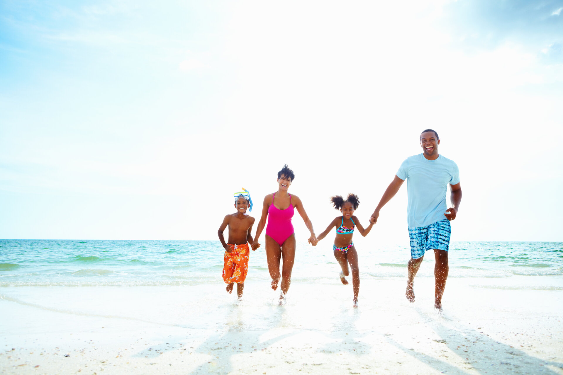 Family on daytona beach