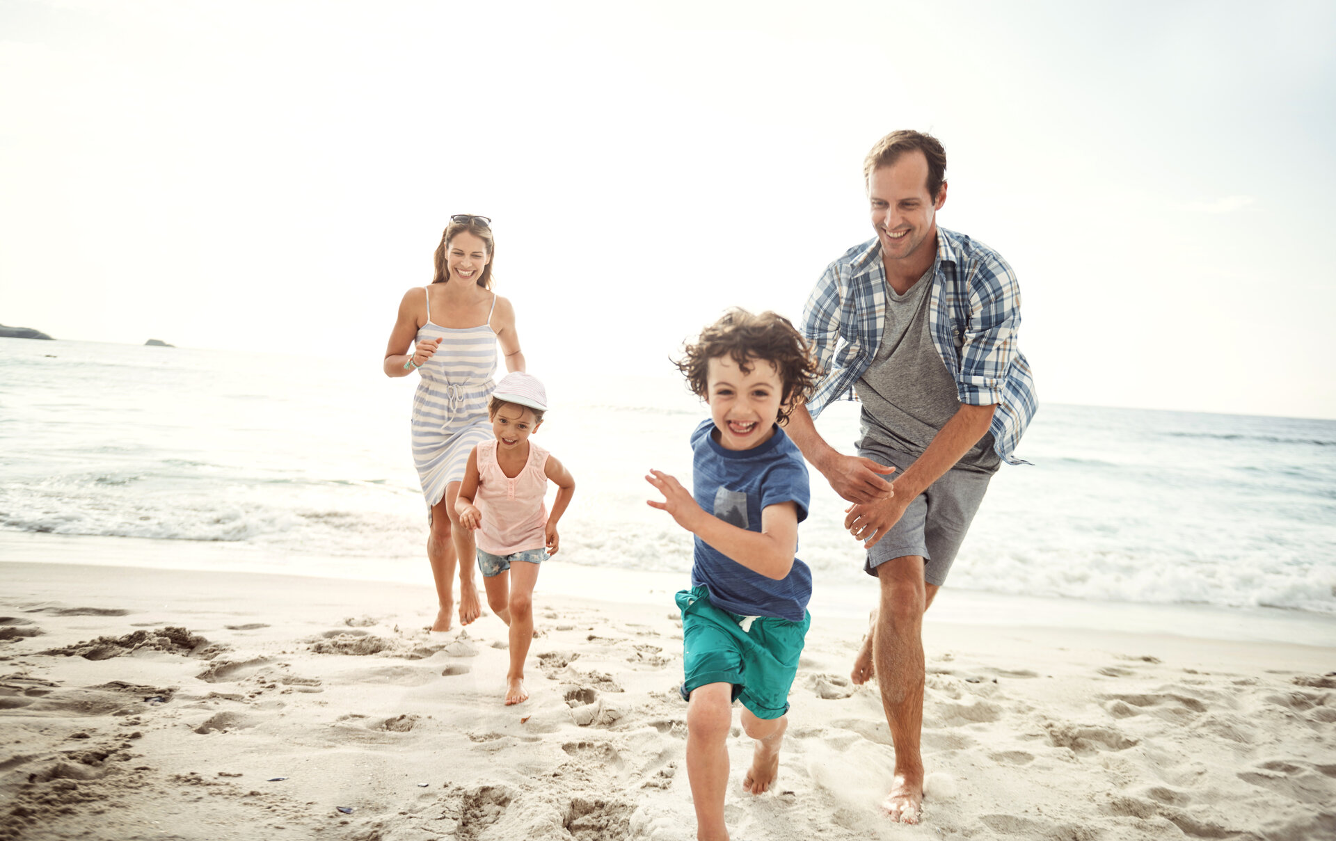 Family on daytona beach